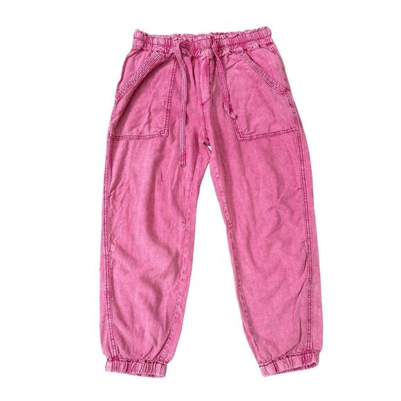 Anthropologie Rhys linen blend utility jogger pants pink size M - Picture 1 of 7